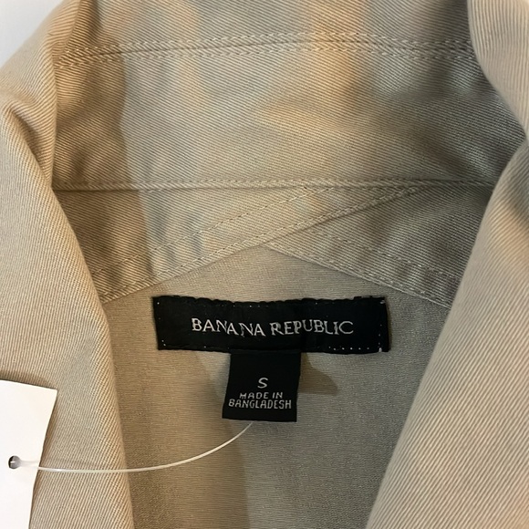 NWT BANANA REPUBLIC tan rapid movement stretch shirt jacket Small - Picture 3 of 8